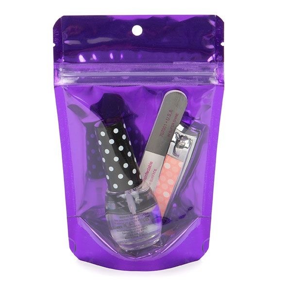 Doypack avec dos violet 10.2x6x15.2cm | 57g (100 pièces) [ZBGB2VL]