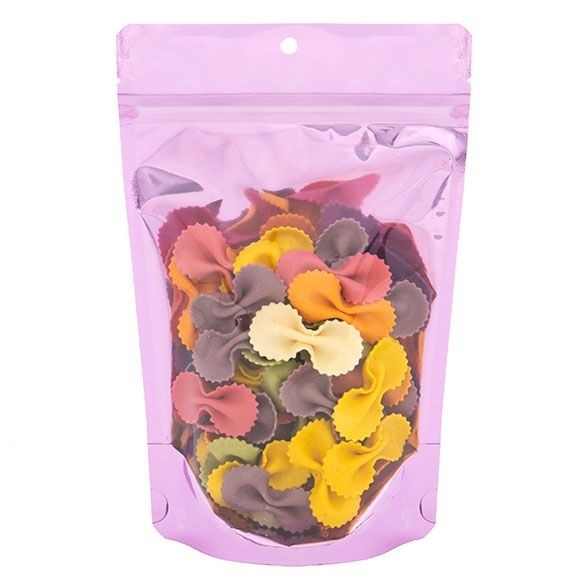 Doypack avec dos rose brillant 13x7.9x20.6cm | 113g (100 pièces) [ZBGB3PK]