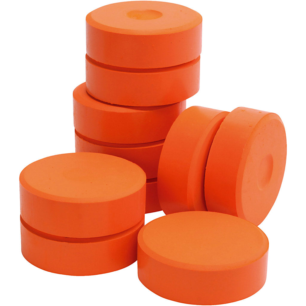 Watercolour, orange, H: 19 mm, D 57 mm, 10 pc