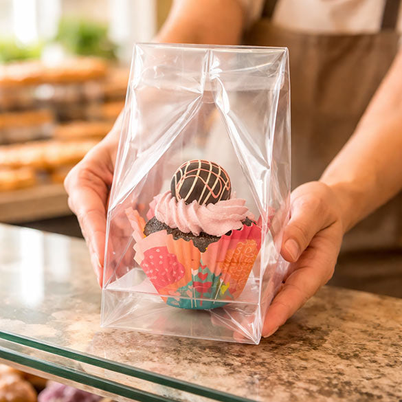 Sachets à Cupcake avec fond en papier 10,2x10,2x22,9cm (100 pièces) [CBG4XL]