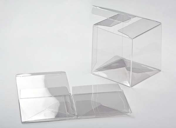 Boîtier cadeau à transparence cristalline avec fond pop up 10.2 x 10.2 x 15.2cm (25 Pièces) [PLB138]