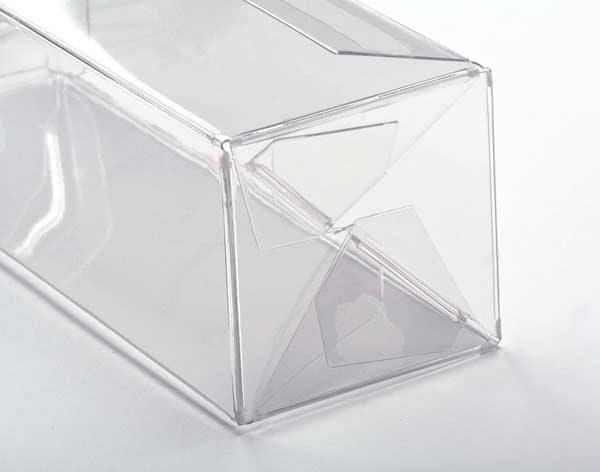 Boîtier cadeau à transparence cristalline avec fond pop up  4.1 x 4.1 x 12.7cm  (25 Pièces)  [PLB34]