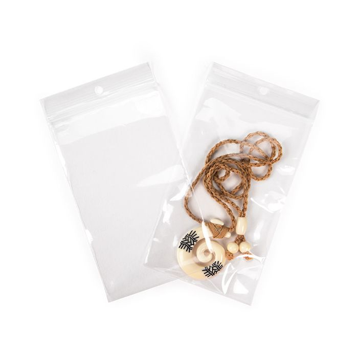 Sachet Zip Avec Trou Rond 7,6x12,7 cm (100 pièces) [CEZR35]