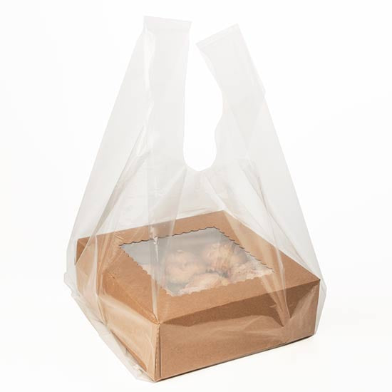 Sac cabas plastique transparent 36,9x26,7x76,2cm (100 pièces) [CHB2]