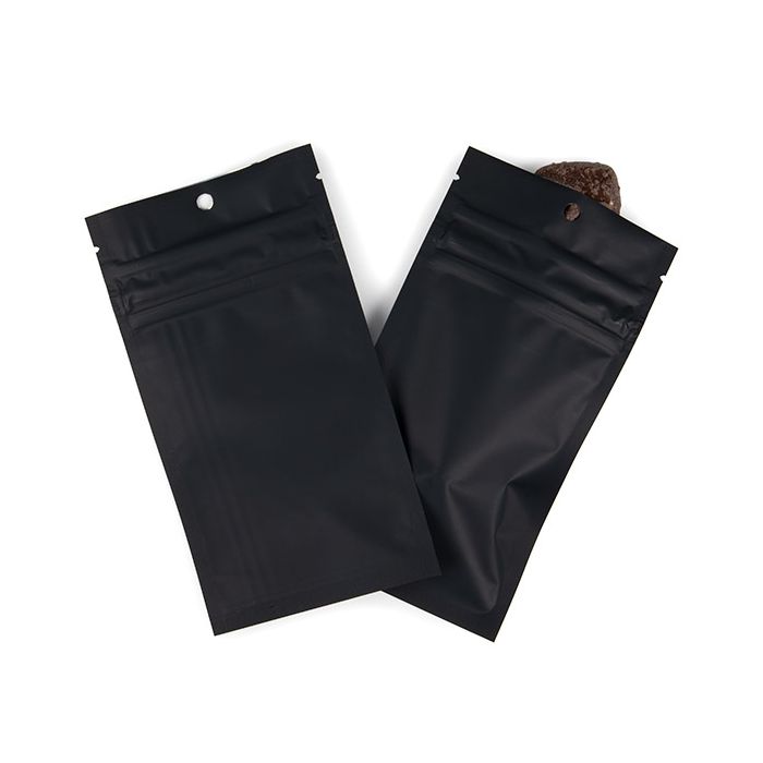 Sachets à fermeture éclair avec fermeture à glissière de sécurité enfant, couleur noir mat, 7,6x11,4 cm (100 pièces) [CRHZB3MB]