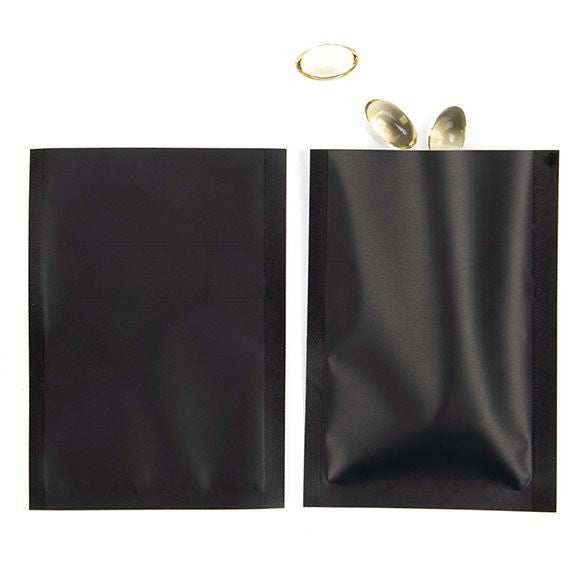 Sachet à sécurité enfant noir mat, 6.4 x 8.9 cm (100 pièces) [CRB1B]