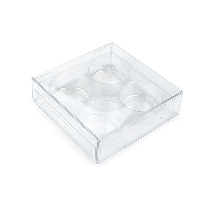 Boites à transparence avec inserts ronds pour bonbons artisanaux 7x2.1x6.8cm (25 pièces) [CNDYR276]