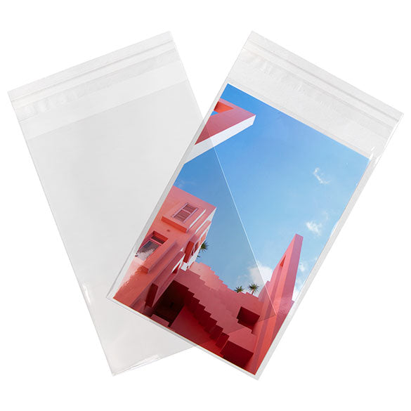 Sachet plat écologique à rabat transparence cristalline 11x15.5+ 4cm [GC4X6]