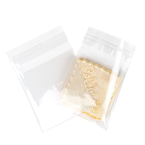 Sachet plastique transparence cristalline 8x8,5+3cm avec Rabat Adhésif (100 pièces) [B33]