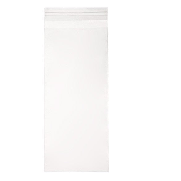Sachet plastique transparence cristalline 11x24+4cm avec Rabat Adhésif (100 pièces) [B49]