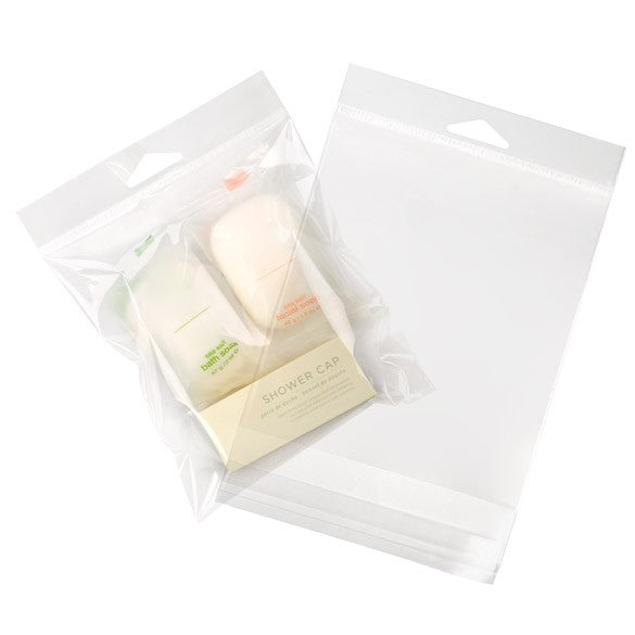 Sachet à trou de suspension refermable à transparence cristalline 13.8x13.3cm (100 pièces) [HB5X5]
