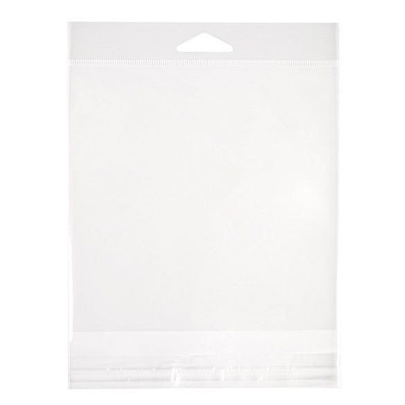 Sachet à trou de suspension refermable à transparence cristalline 14.4x14.1cm (100 pièces) [HB5X5M]