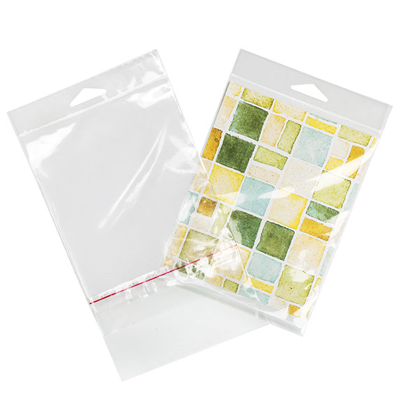 Sachet à trou de suspension refermable avec fermeture sécurisée 12.5x16.7cm (100 pièces) [HB65PC]