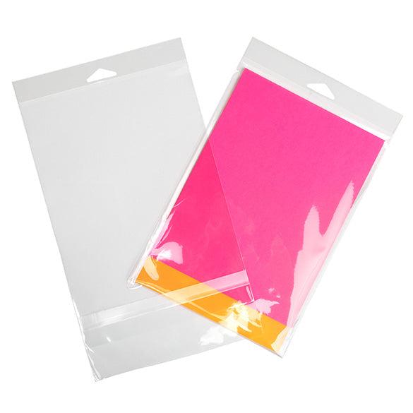 Sachet à trou de suspension refermable avec fermeture sécurisée 16.5x24.1cm (100 pièces) [HB6H9HPC]