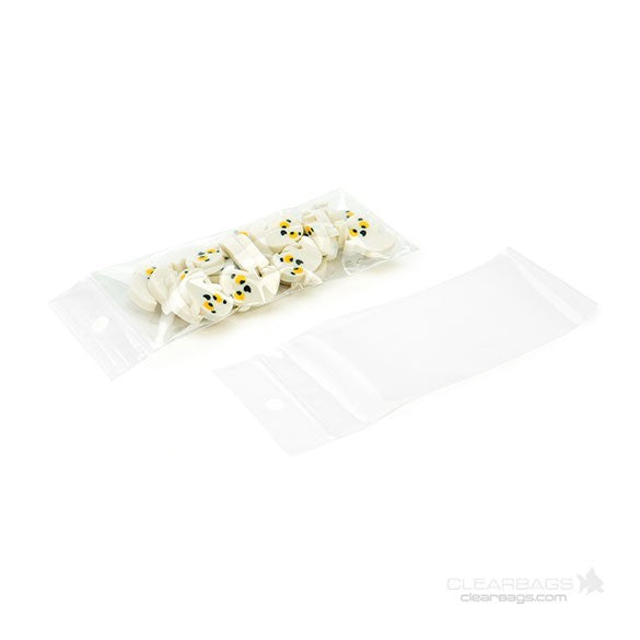 Sachet zip à transparence cristalline avec trou de suspension 4,4x10,2cm (100 pièces) [ZR13Q4]