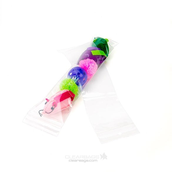 Sachet zip à transparence cristalline avec trou de suspension 7,6x30,5cm (100 pièces) [ZR312]