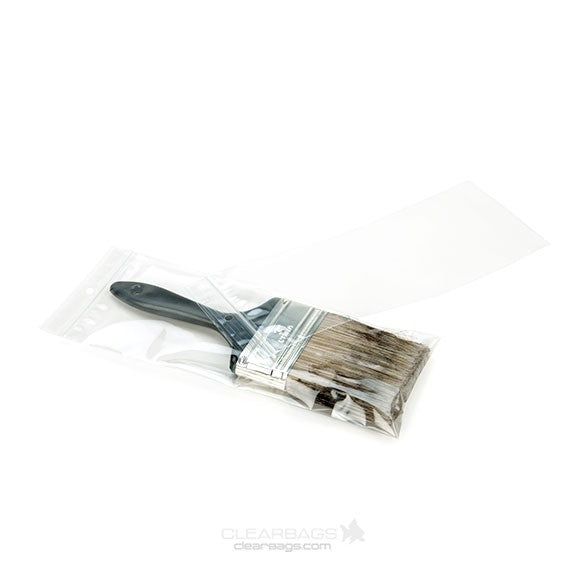 Sachet zip à transparence cristalline avec trou de suspension 10,2x25,4cm (100 pièces) [ZR410]