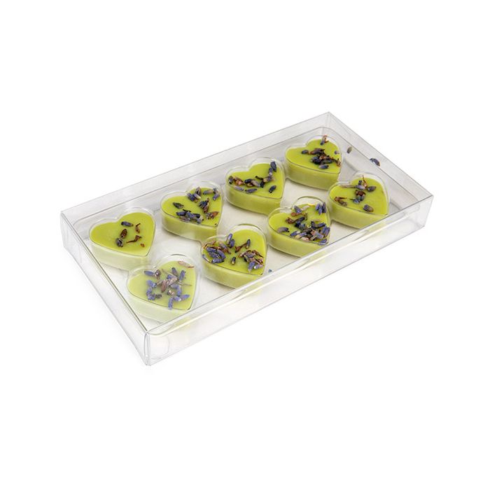 Clear Artisan Candy Box Set, Heart Insert 7x2.1x13.8 cm (25 pieces) [CNDYH272]