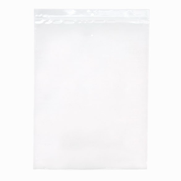 Sachet zip à transparence cristalline avec trou de suspension européen + trou d'aération 22,9x30,5cm (100 pièces) [ZR912V]