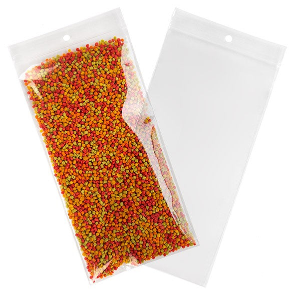 Sachet zip à transparence cristalline 75 microns avec trou pour suspension 12,7x20,3cm (100 pièces) [Z3R48]