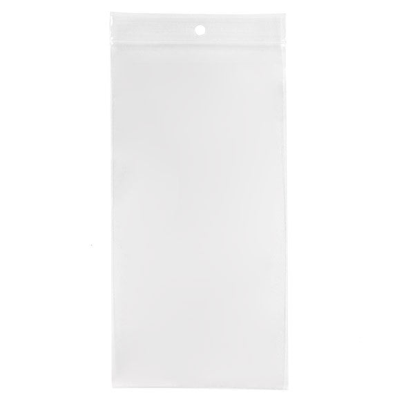 Sachet zip à transparence cristalline 75 microns avec trou pour suspension 12,7x20,3cm (100 pièces) [Z3R48]