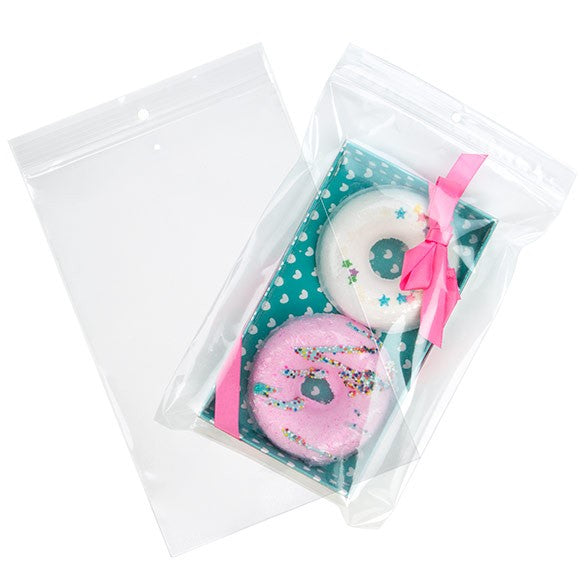 Sachet zip à transparence cristalline 75 microns avec trou de suspension européen + trou d'aération 15,2x22,9cm (100 pièces) [Z3R69V]