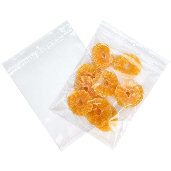 Sachet zip à transparence cristalline 75 microns avec trou pour suspension 20,3x25,4cm (100 pièces) [Z3R810]