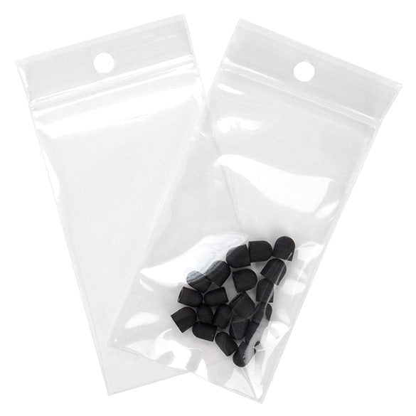 Sachet zip à transparence cristalline avec trou de suspension 5,1x8,9 cm (100 pièces) [ZR23H]
