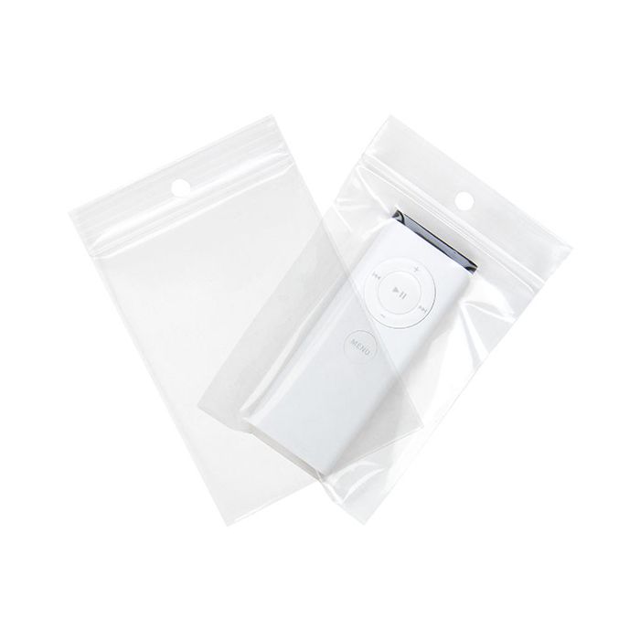 Sachet zip à transparence cristalline avec trou de suspension 7x9,5cm (100 pièces) [ZR23XL]