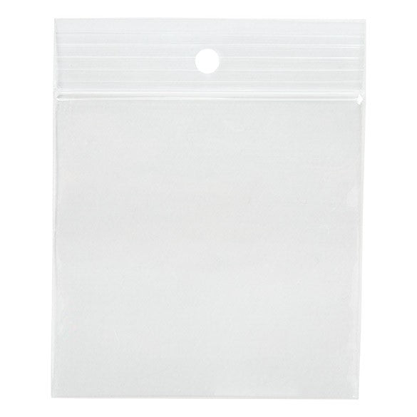 Sachet zip à transparence cristalline avec trou de suspension 7,6x7,6cm (100 pièces) [ZR33]