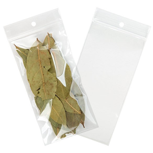 Sachet zip à transparence cristalline avec trou de suspension 7,6x15,2cm (100 pièces) [ZR36]