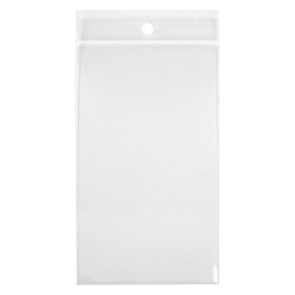 Sachet zip à transparence cristalline avec trou de suspension 7,6x15,2cm (100 pièces) [ZR36]