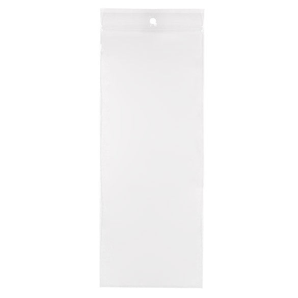 Sachet zip à transparence cristalline avec trou de suspension 10,2x25,4cm (100 pièces) [ZR410]