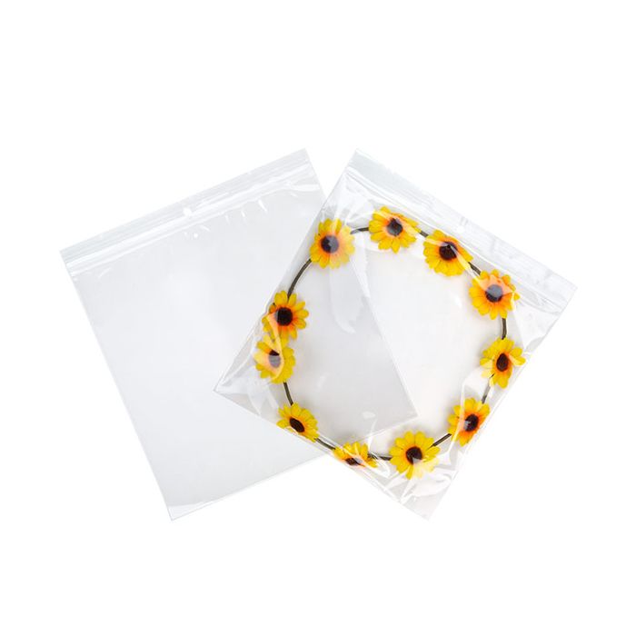 Sachet zip à transparence cristalline avec trou de suspension européen + trou d'aération 20,3x20,3cm (100 pièces) [ZR88V]