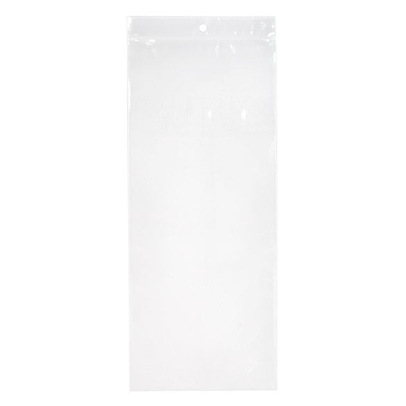 Sachet zip à transparence cristalline avec trou de suspension 12,7x30,5cm (100 pièces) [ZR512]
