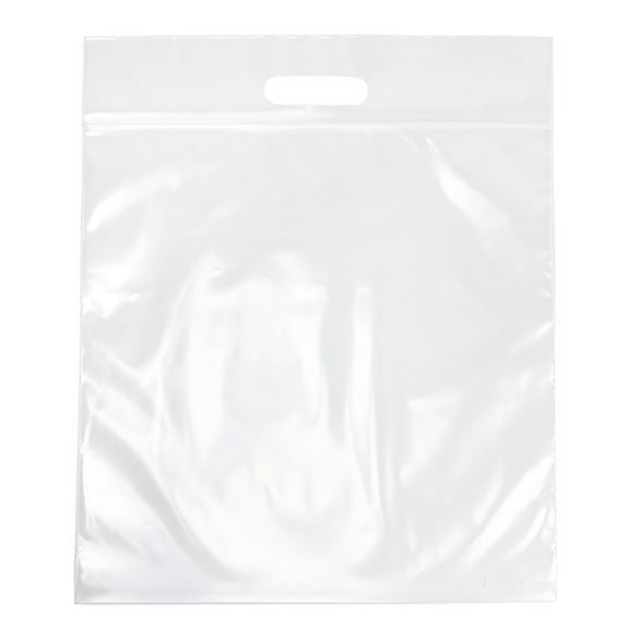 Sac à poignées transparent avec zip 33,6x33,6 + 6,4cm (100 Pièces) [ZH13CL5] LIQUIDATION