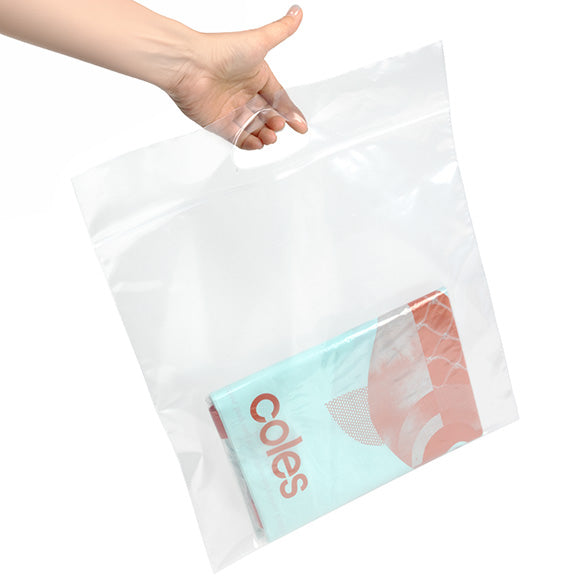 Sac à poignées transparent avec zip 33,6x33,6 + 6,4cm (100 Pièces) [ZH13CL5] LIQUIDATION