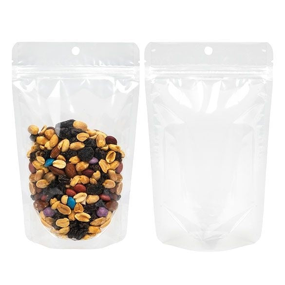 Doypack Transparent 13x7.9x20.6cm (113g) Trou Suspension Rond (100 pièces) [ZBG3H]