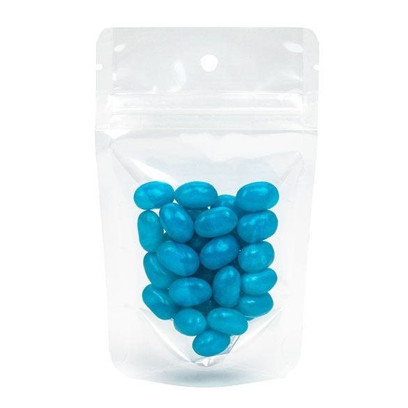 Doypack stratifié Transparent 8x5x13cm | 28g Trou Suspension Rond (100 pièces) [ZBGCC1H]