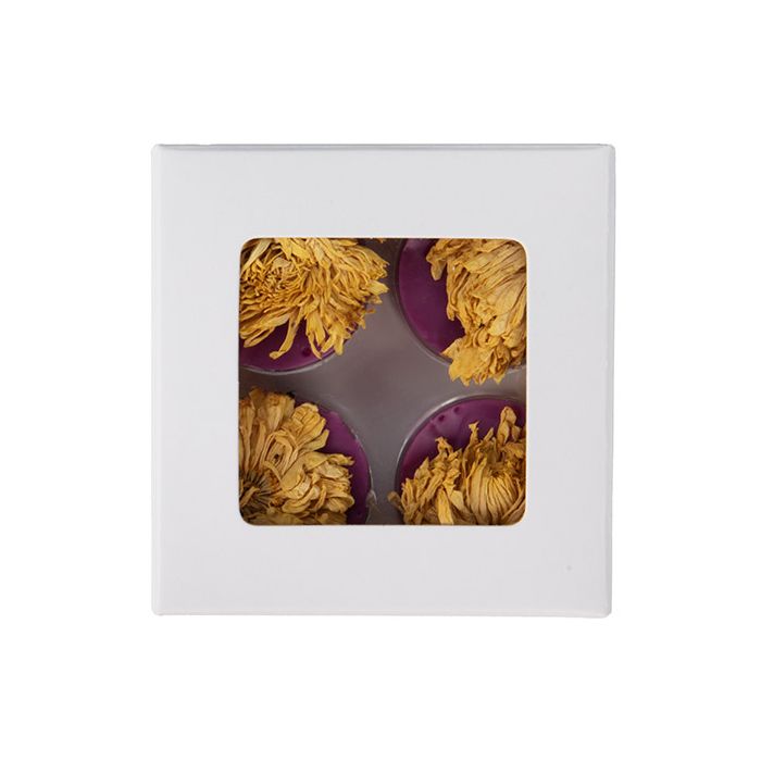 Boites kraft blanc avec inserts ronds pour bonbons artisanaux 7x2.1x6.8cm (25 pièces) [CNDYR276W]