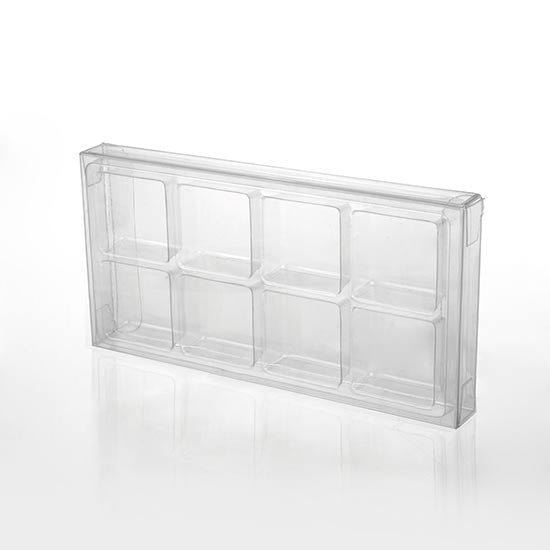Boites à transparence cristalline avec insert pour confiseries artisanales 7 x 1.4 x 13,8cm (25 Pièces) [CNDY272]