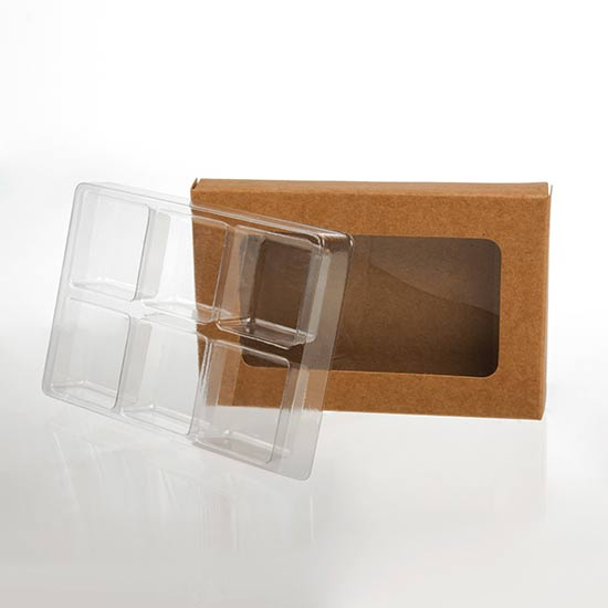 Boites kraft avec insert pour confiseries artisanales 7x1.4x10.5cm (25 Pièces) [CNDY275]
