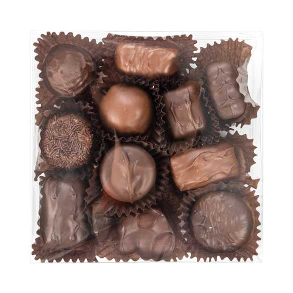 Boite pour chocolat avec plateau d'insertion 14.3 x 2.5 x 14.1cm (100 pièces) [CNDY48]