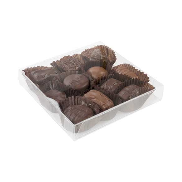 Boite pour chocolat avec plateau d'insertion 14.3 x 2.5 x 14.1cm (100 pièces) [CNDY48]