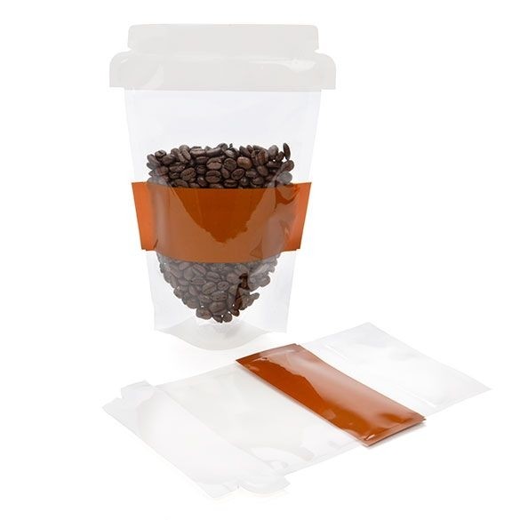 Doypack en forme de tasse à café 15.2x8.9x22.9cm (100 pièces) [SP7C]