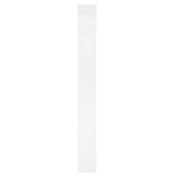 Sachet plastique transparence cristalline 2,5x20,3cm avec Rabat Adhésif (100 pièces) [B1X8]