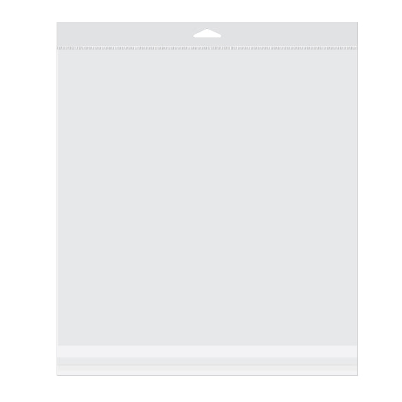Sachet à trou de suspension refermable à transparence cristalline 31.8x31.4cm (100 pièces) [HB12X12]