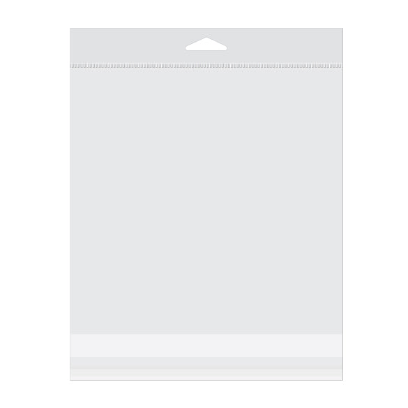 Sachet à trou de suspension refermable à transparence cristalline 19.5x19.2cm (100 pièces) [HB7X7M]