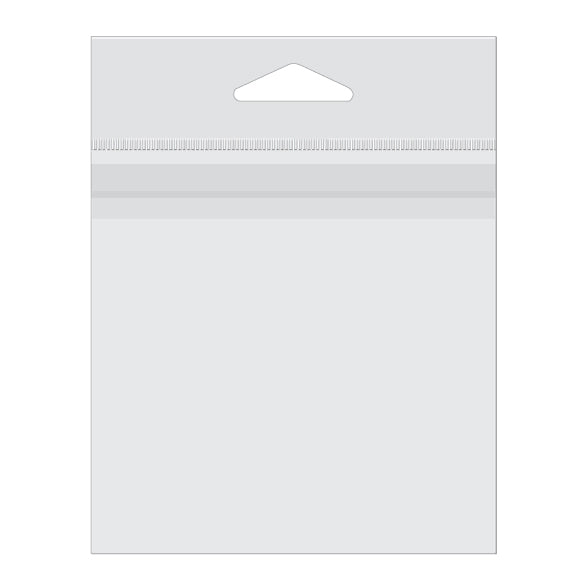 Sachet refermable à trou de suspension euro et transparence cristalline avec ouverture en haut 10.2x10.2cm (500 pièces) [J6T]