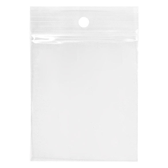 Sachet zip à transparence cristalline 75 microns avec trou pour suspension 6,4x7,6cm (100 pièces) [Z3R2H3]